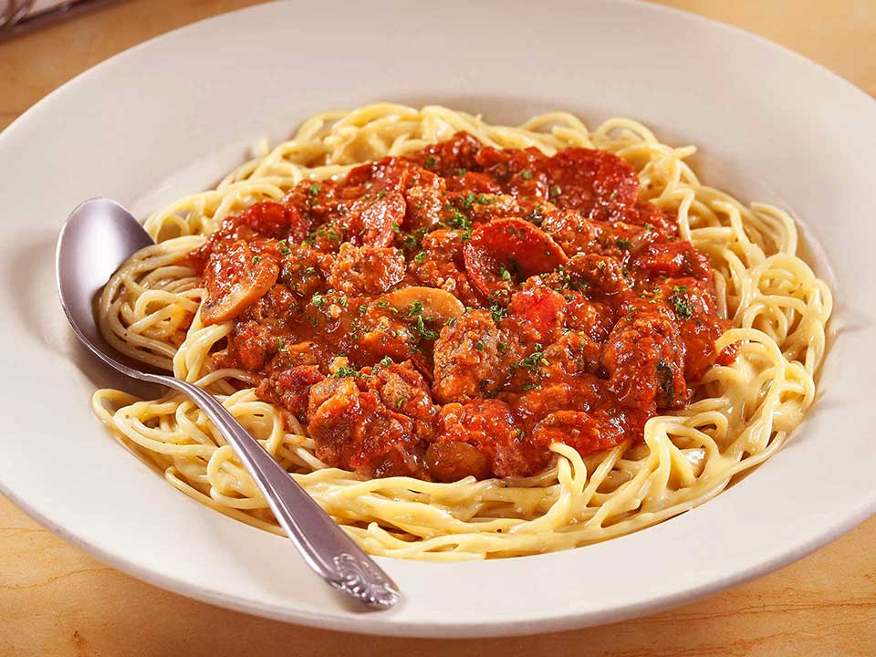 Napoletana meatballs and pasta