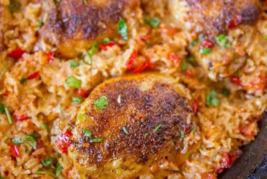 Mexican-style chicken and rice bake