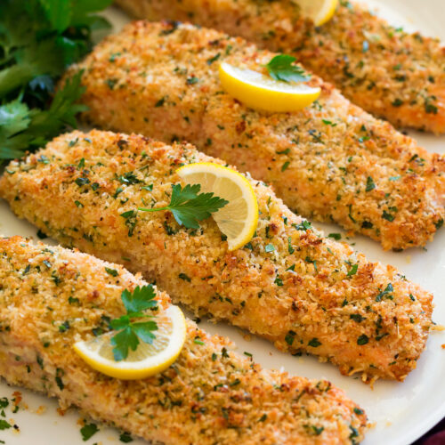 Parmesan Crusted Baked Fish with Potatoes