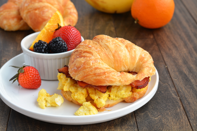 Cheese bacon and egg croissant recipe
