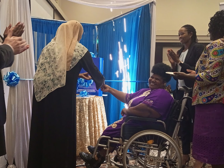 Ministry of Health Zeinab Gura during the launch of the Rehabilitative services and assistive technology strategy