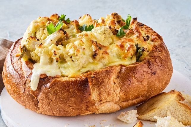 Cauliflower cheese cob loaf recipe