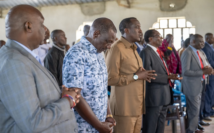 President Ruto attends church service in Narok