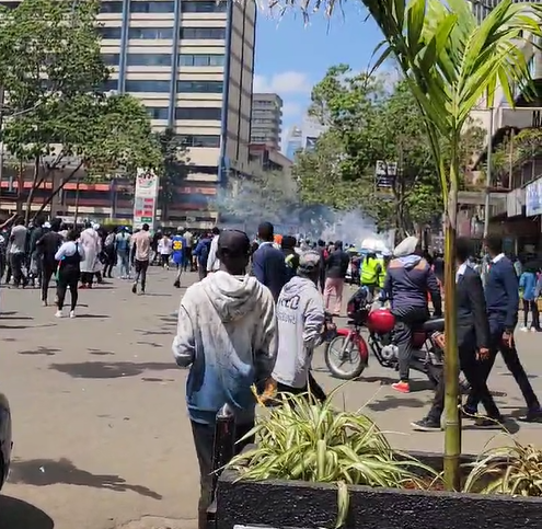 journalist seeks help after he was hit by a tear gas canister during Finance Bill protests in Nairobi CBD