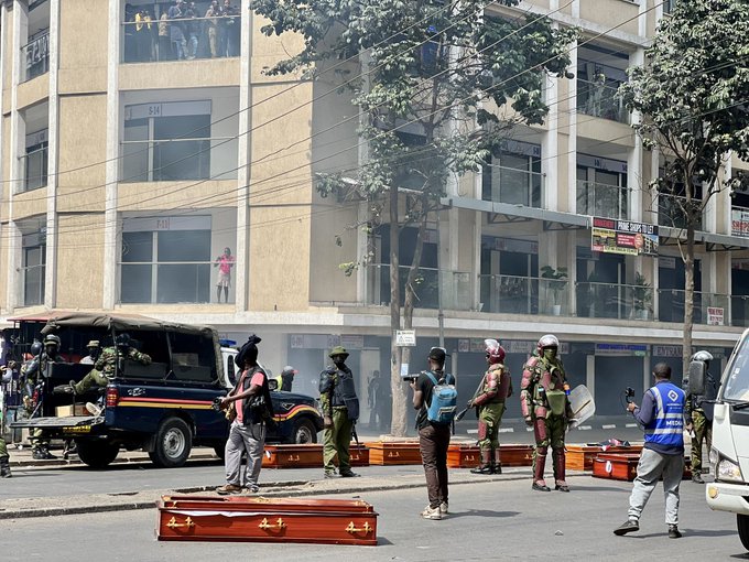 caskets along Nairobi CBD