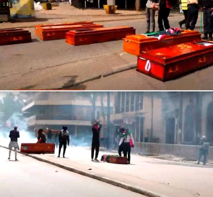 caskets along Nairobi CBD