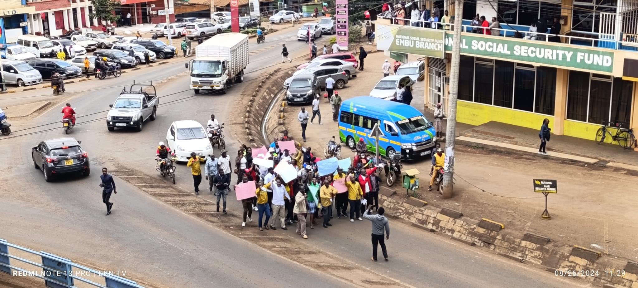 Kuppet teachers take to Eldoret streets as strike begins